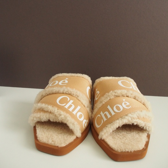 Chloe Woody Shearling Slide Size 39W - Picture 9 of 10